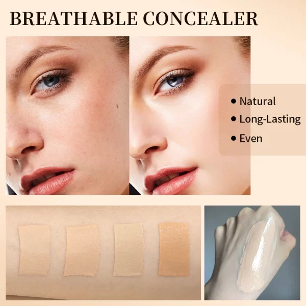 QIBEST Airbrush Liquid Foundation High Coverage Makeup Base Lasting Concealer BB Cream Foundation Waterproof Female Cosmetics - Image 3