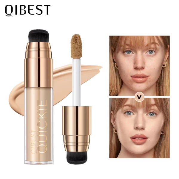 QIBEST Airbrush Liquid Foundation High Coverage Makeup Base Lasting Concealer BB Cream Foundation Waterproof Female Cosmetics - Image 2