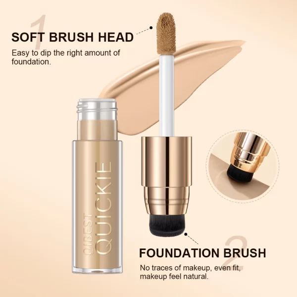 QIBEST Airbrush Liquid Foundation High Coverage Makeup Base Lasting Concealer BB Cream Foundation Waterproof Female Cosmetics - Image 4