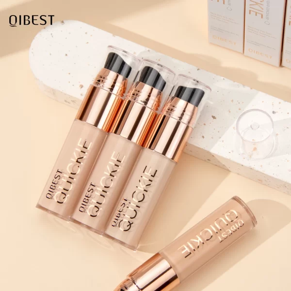 QIBEST Airbrush Liquid Foundation High Coverage Makeup Base Lasting Concealer BB Cream Foundation Waterproof Female Cosmetics - Image 5