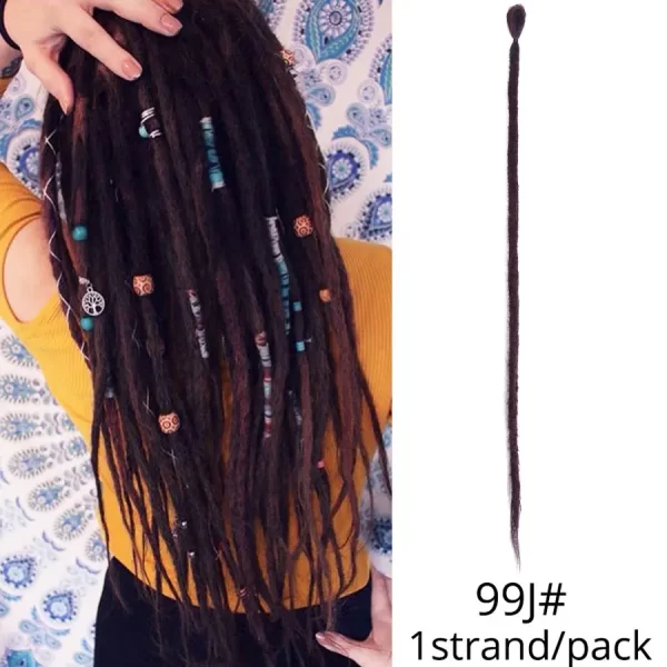 5 Strands Reggae Synthetic 20 36inch Handmade Dreadlocks Hair Extensions Faux Locks Crochet Hair Braid Hairpiece For Women/Men - Image 11