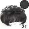 DIFEI Short Curly Hair The Top Of The Head Replacement Piece Hair Covering White Hair Black Color Wig Short Synthetic Wigs - Image 8