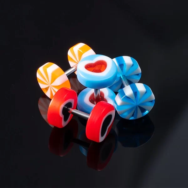 10pc Acrylic Ear Stud Fake Plug Tunnel Stretcher Taper Cheater Expander Cartilage Earring Gauges Piercing Women Body Jewelry 16G - Image 4