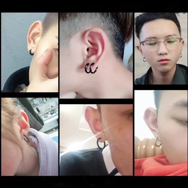 1 pair Women/Man Stainless Steel Small Hoops Earring Piercing Ear Cartilage Tragus Simple Thin Circle Anti-allergic Ear Buckle - Image 6