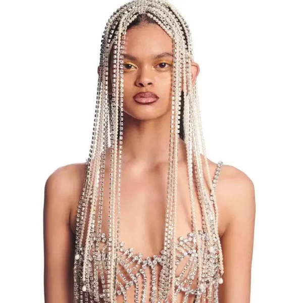 Trendy Rhinestone Hair Accessories Chain for Women Jewelry Elegant Full Crystal Handmade Tassel Hairbands Long Chain Headwear - Image 2