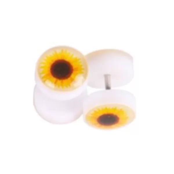 1Pair Steel Skull Cheater Plugs Fake Tunnels Ear Gauges Cat Punk Faux Percing Oreille Acrylic Falso Piercing Oreja Dilataciones - Image 22
