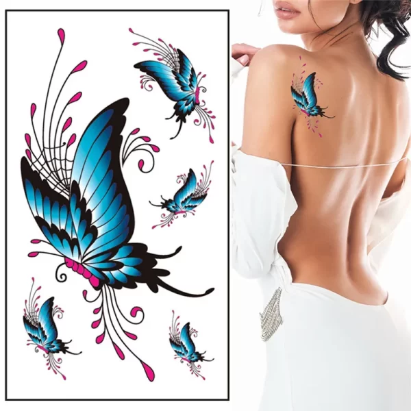 1PC Women's 3D Temporary Tattoo Sticker Waterproof Body Art Decals Sticker Fake tatoo Art Taty Butterfly Tattoo Sticker T1586 - Image 2