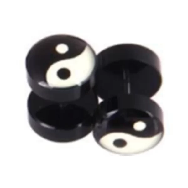 1Pair Steel Skull Cheater Plugs Fake Tunnels Ear Gauges Cat Punk Faux Percing Oreille Acrylic Falso Piercing Oreja Dilataciones - Image 7