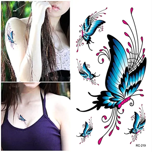 1PC Women's 3D Temporary Tattoo Sticker Waterproof Body Art Decals Sticker Fake tatoo Art Taty Butterfly Tattoo Sticker T1586 - Image 3