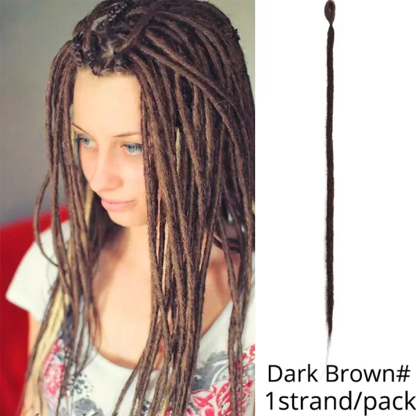 5 Strands Reggae Synthetic 20 36inch Handmade Dreadlocks Hair Extensions Faux Locks Crochet Hair Braid Hairpiece For Women/Men - Image 10