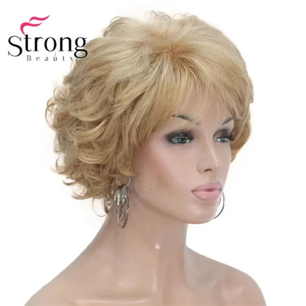 Short Curly Dark Auburn Synthetic Hair Full wig Women's Thick Wigs For Everyday - Image 8