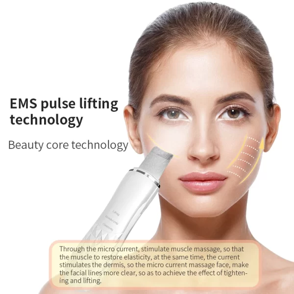 42℃ Heating Ultrasonic Facial Skin Scrubber Constant Temperature Ion Deep Face Cleaning Peeling Shovel Exfoliating Skin Care - Image 4
