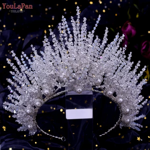 YouLaPan HP420 Wedding Accessories Bridal Headpieces Luxurious Banquet Jewelry Headdresses Bride Tiara and Crown Flower Headband - Image 7