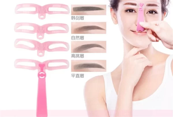 50 pcs/lot 4 Pieces Reusable Eyebrow model template Eyebrow shaper Defining Stencils makeup tools - Image 6