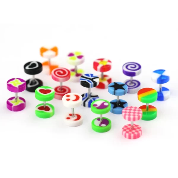 10pc Acrylic Ear Stud Fake Plug Tunnel Stretcher Taper Cheater Expander Cartilage Earring Gauges Piercing Women Body Jewelry 16G - Image 7