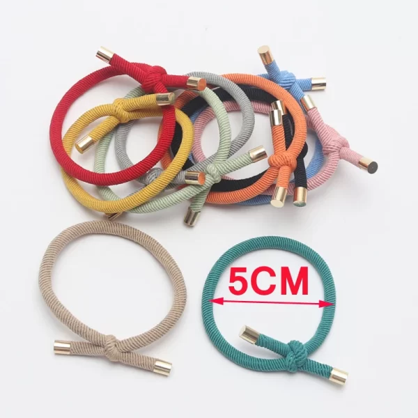10PCS Women Elastic Hair Rubber Bands High Quality Girls Hair Bands Hair Scrunchies Gold Plated  Hair Accessories Hair Gum/Tie - Image 3