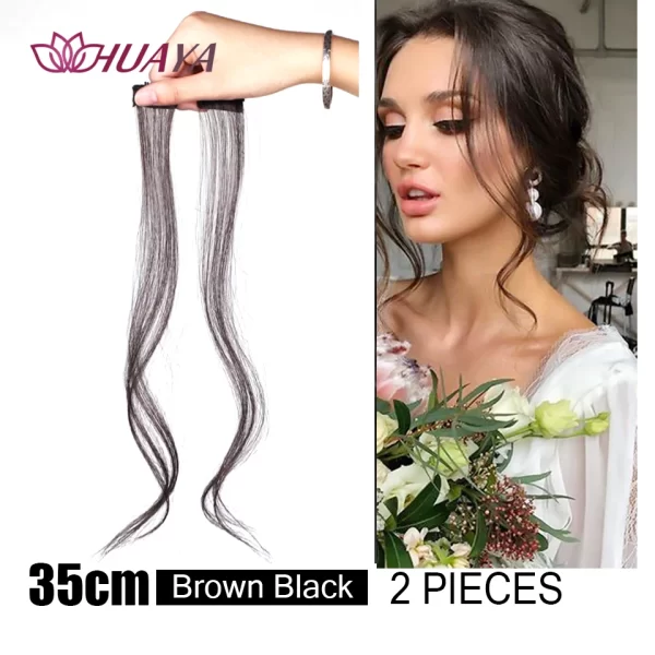 HUAYA Synthetic Hair Bangs Clips Front Side Long Bangs Fake Fringe Clip In Hair Extensions Accessories for Women - Image 46