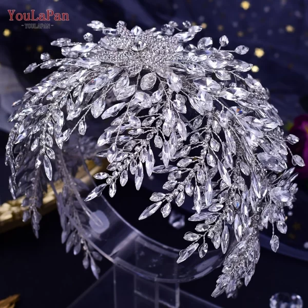 YouLaPan HP420 Wedding Accessories Bridal Headpieces Luxurious Banquet Jewelry Headdresses Bride Tiara and Crown Flower Headband - Image 11