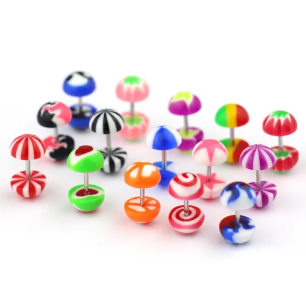 10pc Acrylic Ear Stud Fake Plug Tunnel Stretcher Taper Cheater Expander Cartilage Earring Gauges Piercing Women Body Jewelry 16G - Image 8
