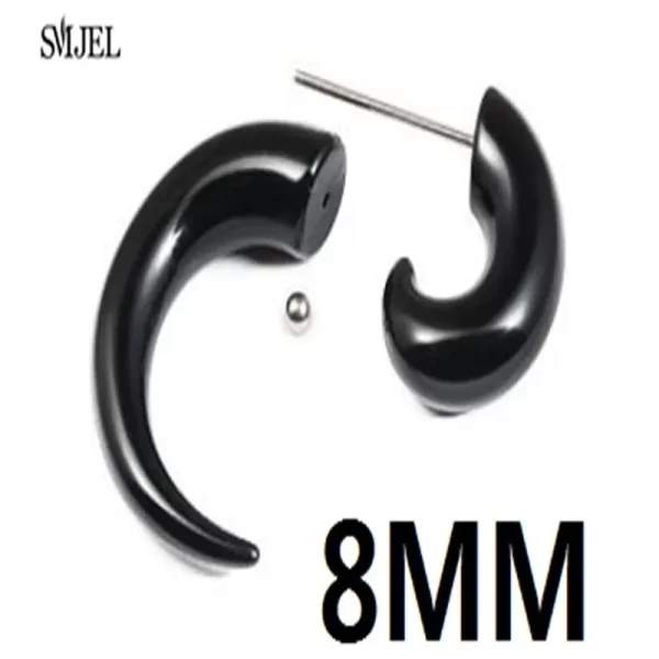 Punk Black Acrylic Fake Cheater Spiral Ear Taper Gauges Expander Earring Tunnel Plugs Piercing Body Jewelry 10MM/8MM/6MM/5MM/4MM - Image 4