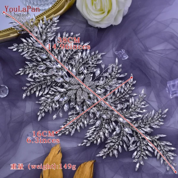 YouLaPan HP420 Wedding Accessories Bridal Headpieces Luxurious Banquet Jewelry Headdresses Bride Tiara and Crown Flower Headband - Image 6