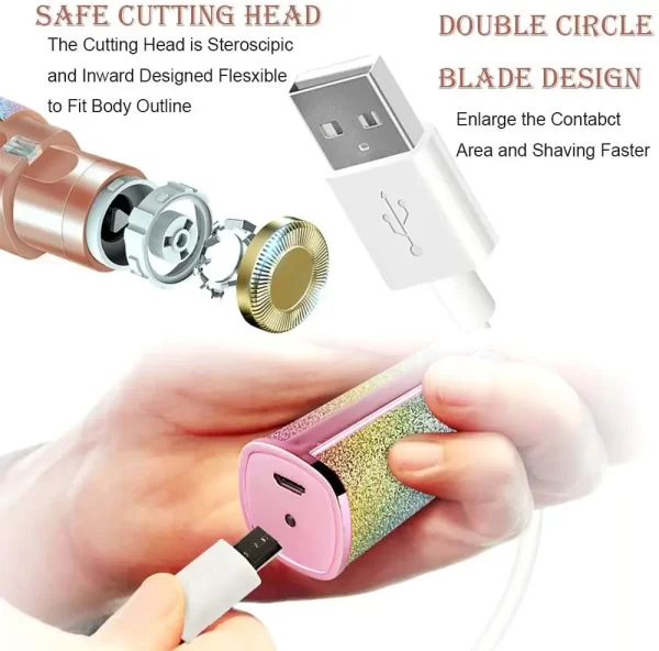 Electric Facial Hair Remover & Eyebrow Trimmer Lipstick Shaver Painless Eyebrow Razor Lips Body Facial Hair Removal for Women - Image 4