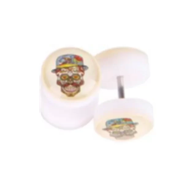 1Pair Steel Skull Cheater Plugs Fake Tunnels Ear Gauges Cat Punk Faux Percing Oreille Acrylic Falso Piercing Oreja Dilataciones - Image 16