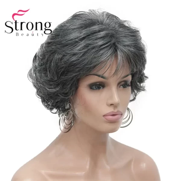 Short Curly Dark Auburn Synthetic Hair Full wig Women's Thick Wigs For Everyday - Image 7