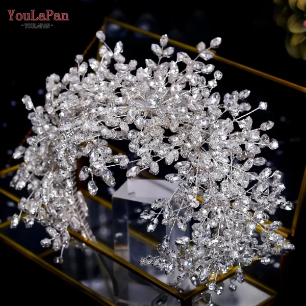 YouLaPan HP420 Wedding Accessories Bridal Headpieces Luxurious Banquet Jewelry Headdresses Bride Tiara and Crown Flower Headband - Image 12