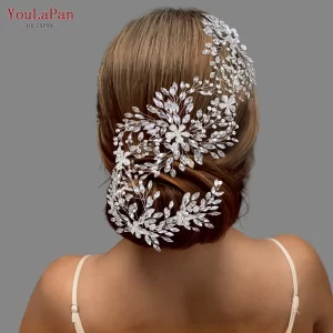 YouLaPan HP390 Luxury Wedding Headpiece Rhinestone Hair Vine for Bride Headwear Alloy Flower Headband Weding Hair Accessories