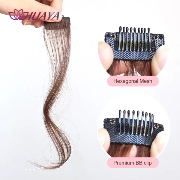 HUAYA Synthetic Hair Bangs Clips Front Side Long Bangs Fake Fringe Clip In Hair Extensions Accessories for Women - Image 4