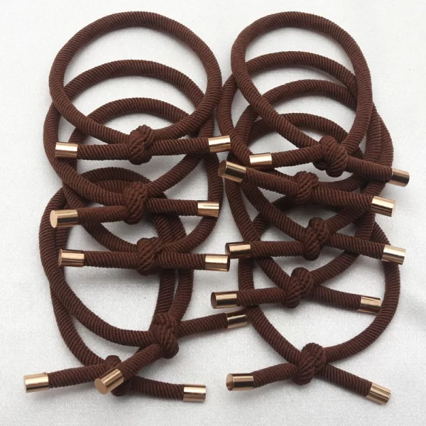 10PCS Women Elastic Hair Rubber Bands High Quality Girls Hair Bands Hair Scrunchies Gold Plated  Hair Accessories Hair Gum/Tie - Image 12