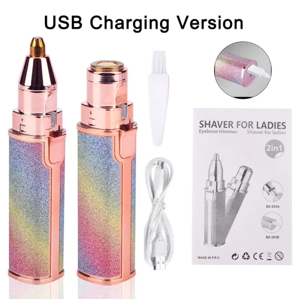 Electric Facial Hair Remover & Eyebrow Trimmer Lipstick Shaver Painless Eyebrow Razor Lips Body Facial Hair Removal for Women - Image 8