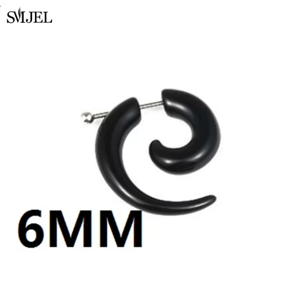 Punk Black Acrylic Fake Cheater Spiral Ear Taper Gauges Expander Earring Tunnel Plugs Piercing Body Jewelry 10MM/8MM/6MM/5MM/4MM - Image 10