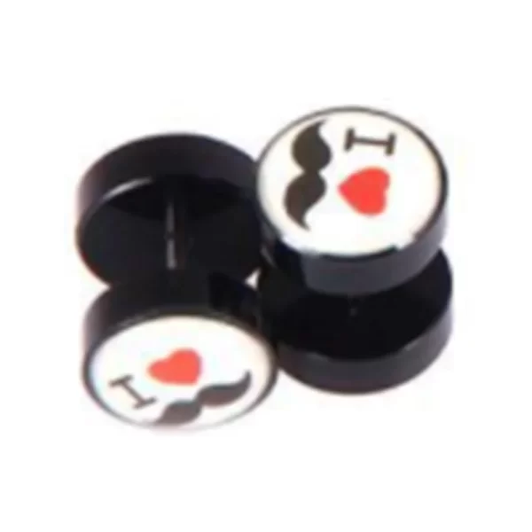 1Pair Steel Skull Cheater Plugs Fake Tunnels Ear Gauges Cat Punk Faux Percing Oreille Acrylic Falso Piercing Oreja Dilataciones - Image 8