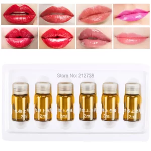 12pcs Effective Eyebrow Lips Tattoo Makeup Fixed Color Liquid Permanent Tattoos Make Up Auxiliary Agent -C0
