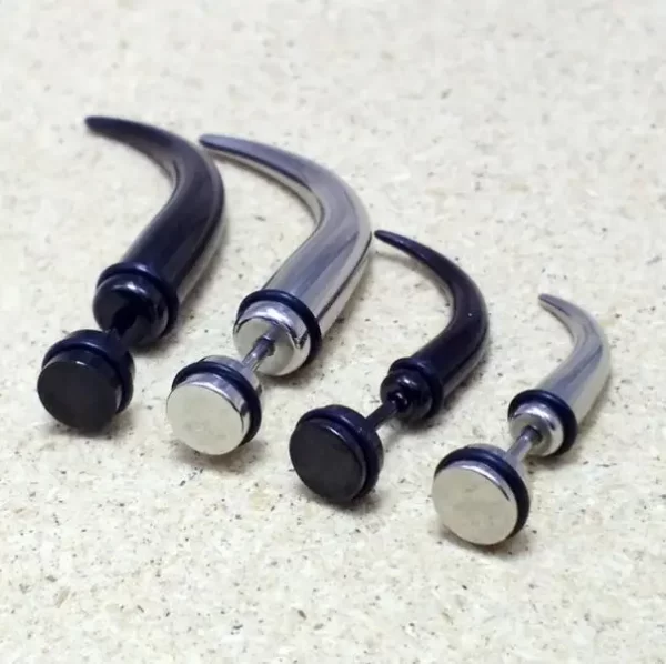 1piece fake ear taper stainless steel ear Taper Fake Ear Stretcher Earrings 2015 taper spike cheater expander Men jewelry - Image 5