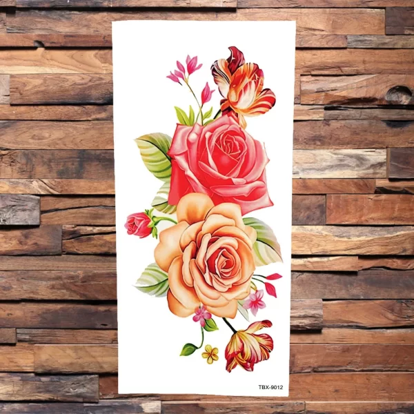 Sexy Lily Sweatpea Large Flower Temporary Tattoo Stickers For Women Body Art Arm Girl Waterproof Butterfly Fake Tattoo Sleeve - Image 13