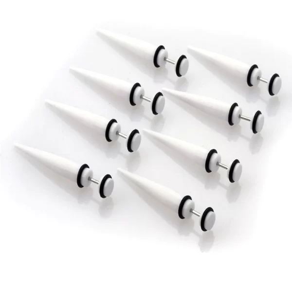 1pair  Acrylic Fake Ear Stretcher Earring Taper Spike Cheater Expander Earing Fashion Body Jewelry - Image 6
