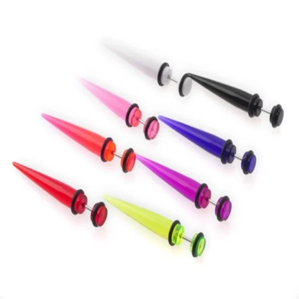 1pair  Acrylic Fake Ear Stretcher Earring Taper Spike Cheater Expander Earing Fashion Body Jewelry - Image 5