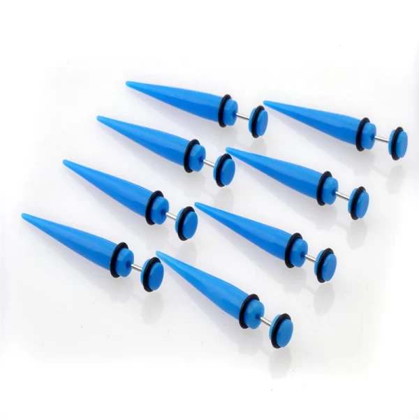 1pair  Acrylic Fake Ear Stretcher Earring Taper Spike Cheater Expander Earing Fashion Body Jewelry - Image 2