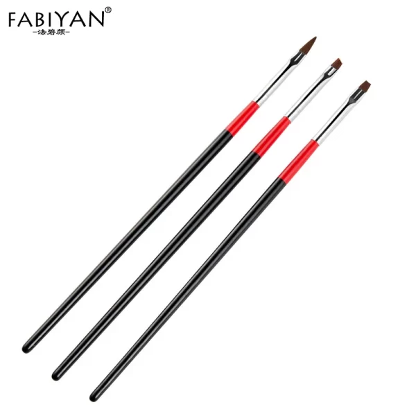 3Pcs Nail Art Brush UV Gel Set Design Pen Painting Dotting Tools Black and Red Handle Wholesales Acrylic Manicure Tools - Image 3