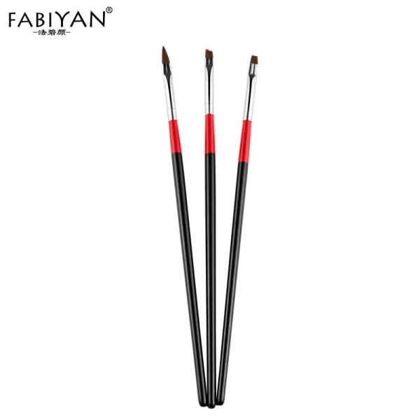 3Pcs Nail Art Brush UV Gel Set Design Pen Painting Dotting Tools Black and Red Handle Wholesales Acrylic Manicure Tools - Image 7
