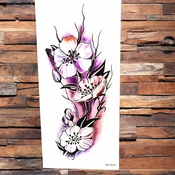 Sexy Lily Sweatpea Large Flower Temporary Tattoo Stickers For Women Body Art Arm Girl Waterproof Butterfly Fake Tattoo Sleeve - Image 3