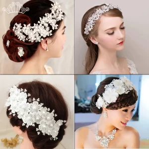 Wedding Headbands Bridal Ornaments Beautiful Flower Headbands Fashion Women Hair Band Simple Elegant Bride Accessories