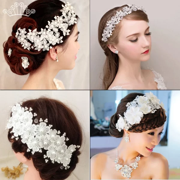 Wedding Headbands Bridal Ornaments Beautiful Flower Headbands Fashion Women Hair Band Simple Elegant Bride Accessories