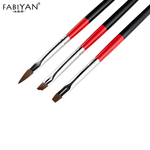 3Pcs Nail Art Brush UV Gel Set Design Pen Painting Dotting Tools Black and Red Handle Wholesales Acrylic Manicure Tools - Image 4