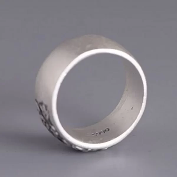 BOCAI New 100% Solid 990 Silver Woman Ring Elegant Peony Flower Wide Face Retro Matte Fashion  Jewelry Accessories - Image 5