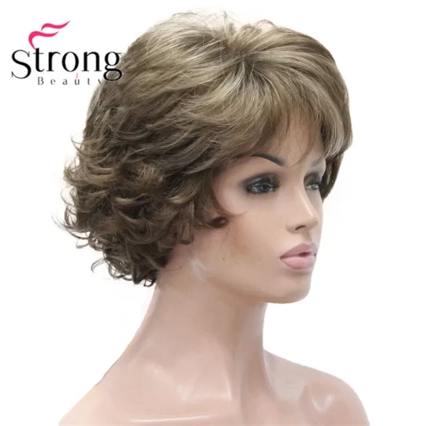 Short Curly Dark Auburn Synthetic Hair Full wig Women's Thick Wigs For Everyday - Image 10