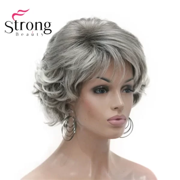 Short Curly Dark Auburn Synthetic Hair Full wig Women's Thick Wigs For Everyday - Image 11